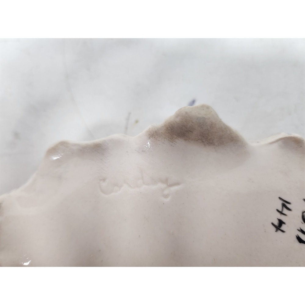 Antique Corday White Porcelain Oval Trinket Box 3D Floral Lid Victorian Rare - Picture 9 of 12